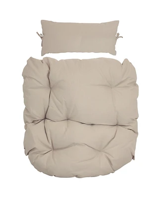 Egg Chair Cushion Replacement with Head Pillow Gray