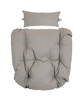 Sunnydaze Decor Egg Chair Cushion Replacement with Head Pillow Gray