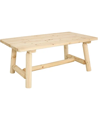 Unfinished Rustic Wooden Coffee Table - Indoor Home or Cabin - 41-Inch