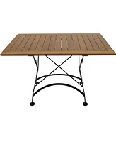47" x 31" European Chestnut Wood Folding Dining Table - For Indoor or Outdoor Use