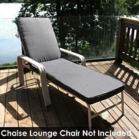 72-Inch Outdoor Water-Resistant Patio Chaise Lounge Cushion - Gray