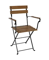 European Chestnut Folding Dining Armchair - for Indoor or Outdoor Use - Commercial Grade - Set of