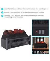 Heated Log Electric Fireplace Insert Heater - Polypropylene Construction - Great for Existing Fireplaces