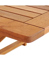 Sunnydaze Decor Meranti Folding Balcony Patio Railing Table for 4-Inch to 8.75-Inch Railings