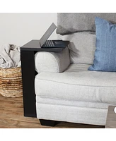 C-Shaped Side Table - Versatile End with Storage for the Living Room, Bedroom, or Office Black