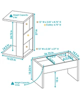 C-Shaped Side Table - Versatile End with Storage for the Living Room, Bedroom, or Office Black