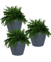 24-Inch Anjelica Large Plastic Pot for Plants - Outdoor Polyresin Round Planter with Drillable Drainage Holes - Rust - 3pk
