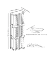 Sunnydaze Decor Plastic Lockable Storage Cabinet - Versatile Storage Cabinet with 4 Adjustable Shelves - Gray - 72" H