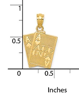 14k Gold Charm, Ace of Hearts and Spades All In Charm