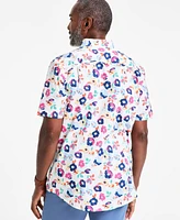 Club Room Men's Craig Floral Poplin Short-Sleeve Shirt, Exclusively at Macy's