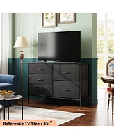 Wlive Dresser for Bedroom with 5 Drawers Wide Drawer Organizers Chest of Fabric Living Room Closet Hallway