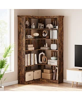 gaomon Farmhouse Bookshelf Corner Bookcase 72.8” Large Bookcase