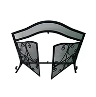Slickblue 2-Door Iron Fireplace Screen Elegant and Durable Protection for Your Fireplace