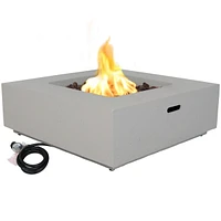 Contempo 34-Inch Square Propane Gas Fire Pit Bowl - Includes Weather Resistant Durable Cover and Lava Rocks