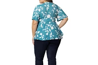 Kiyonna Plus Encore Short Sleeve Printed Top