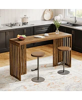 Tribesigns Bar Table, 63-Inch Counter Height Pub Table, Industrial Bar Height Table, Rectangular High Top Kitchen & Dining Counter Tables with Louvere