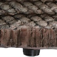29-Inch Rope and Barrel Design Propane Gas Fire Pit Table with Lava Rocks - Includes Weather-Resistant Cover