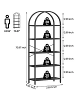 gaomon Bookshelf Tall Bookcase Arched Standing Bookshelves