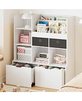 gaomon Kids Bookshelf 47.8in Toy Storage Organizer with Drawers