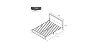 Slickblue Modern Industrial Metal Platform Bed Frame w/ Wood Headboard Footboard