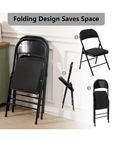 Skonyon 10-Pack Folding Chair Fabric Upholstered Padded Seat Metal Frame for Home Office Dining Room