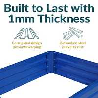 Galvanized Raised Garden Bed - Metal for Gardening Outdoor Planter Box Flowers