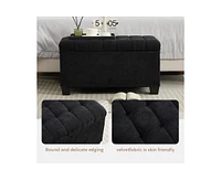 The Pop Home Storage Ottoman Bench with Metal Frame, Versatile Shoe Bench for Bedroom, Entryway, Living Room-The Pop Home
