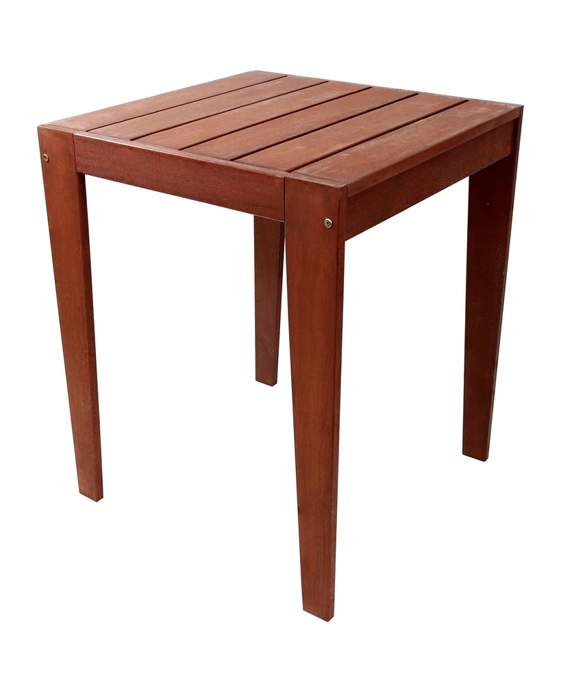 Sunnydaze Decor Meranti Wood with Mahogany Teak Oil Finish Patio Table - 23.75-Inch Square Wood Patio Table