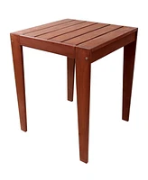 Sunnydaze Decor Meranti Wood with Mahogany Teak Oil Finish Patio Table - 23.75-Inch Square Wood Patio Table