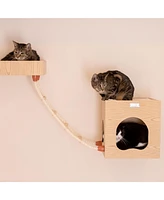 Armarkat Real Wood Wall Series: Tree W1907B with Condo, Perch, and Soft Perch - Perfect Gift for Your Kitty