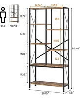 gaomon Adjustable 6 Tier Open Bookcase