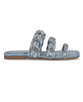 Nine West Women's Qazz Woven Embellished Flat Sandals