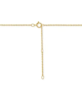 Macy's Green Jade & Diamond Accent Pendant Necklace in 14k Gold Over Sterling Silver, 16" + 2" Extender