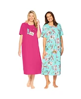 Dreams & Co. Women's Plus 2-Pack Long Sleepshirts