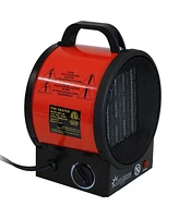 120V Portable Electric Utility Heater for Garage - 1500W/750W - Auto Shutoff - Small Ceramic Space Heater for Indoor Use