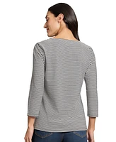 Jones New York Women's Feeder Stripe Square Neck Top