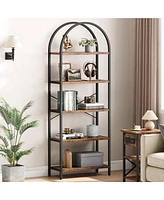 gaomon Bookshelf Tall Bookcase Arched Standing Bookshelves