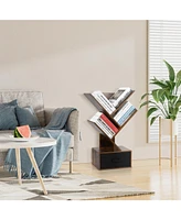 gaomon 4 Tier Tree Bookshelf with Storage Drawer