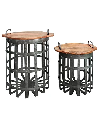 Slickblue Set of 2 Accent End Tables for Living Room or Bedroom Decor and Storage