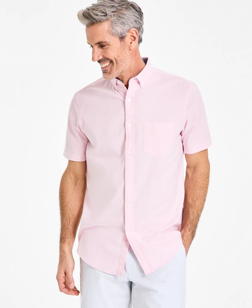 Club Room Men's Short Sleeve Button-Down Oxford Shirt, Created for Macy's