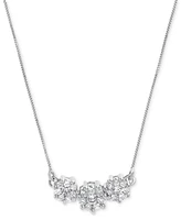 Diamond Cluster 18" Pendant Necklace (1 ct. t.w.) in 14k White Gold