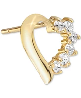 Macy's Cubic Zirconia (1/4 ct. t.w.) Bow Post Earrings in Sterling Silver (Also Available in 14k Gold over Sterling Silver)