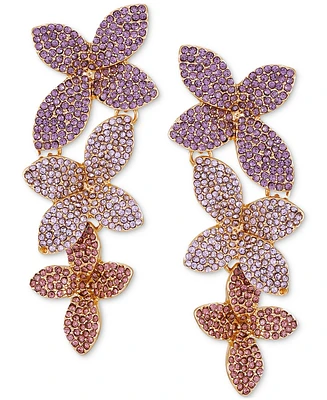 Guess Pave Flower Drop Earrings