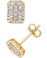 Diamond Cluster Stud Earrings (1/2 ct. t.w.) in 14k Yellow Gold