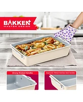 Bakken- Swiss Bakkenmaster Premium Loaf Pan 1 lb – Aluminum, Ceramic Non-stick Coating, Ptfe & Pfoa Free, Even Heat, Non-toxic, 4.7" x 9", Perf