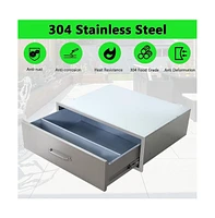 gaomon 30" W x 10" H x 23" D Outdoor Kitchen Drawers, Stainless Steel Outdoor Kitchen Drawers, 1-Layer Flush Mount Bbq Drawers for Bbq Island, Grill S