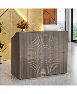 Tribesigns 47 inch Retail Counter,Modern Front Desk Reception Room Table with Cable Grommet,Reception Counter