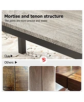 gaomon 70.8 Inch Long Dining Table for 4-6 People, Large Rectangle Wood Kitchen Table with Sturdy Metal Legs