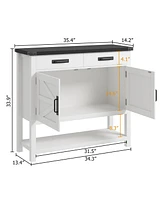 gaomon Farmhouse Entryway Table with 2-Door Cabinet & 2 Drawers