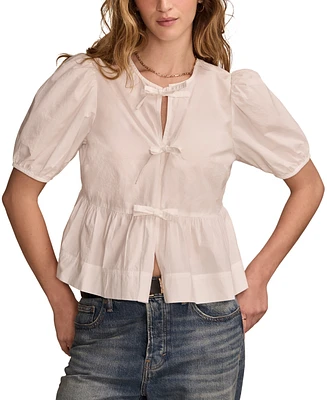 Lucky Brand Women's Babydoll Flyaway Top